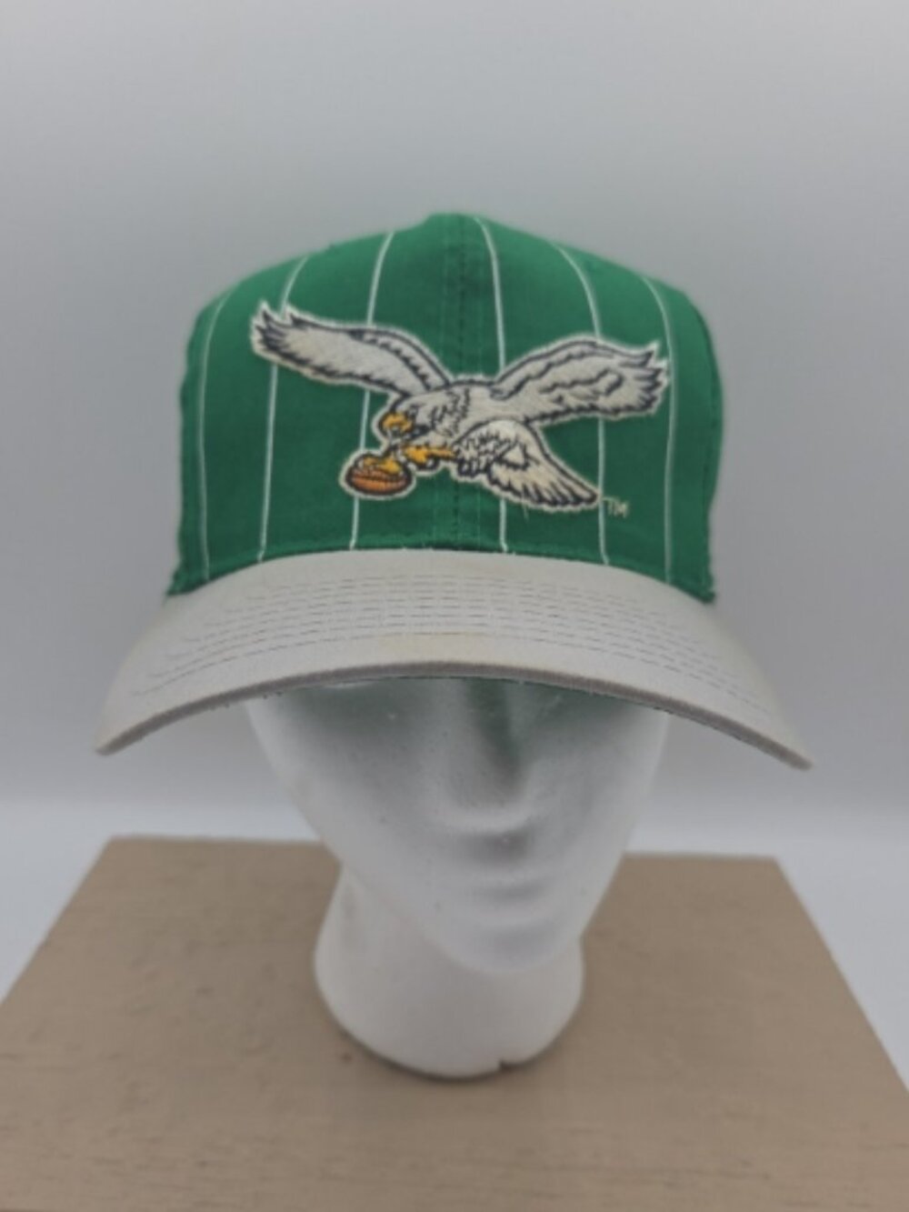 Starter The Classic Philadelphia Eagles Snapback Hat Green Pinstripe Vintage NFL - Picture 2 of 8